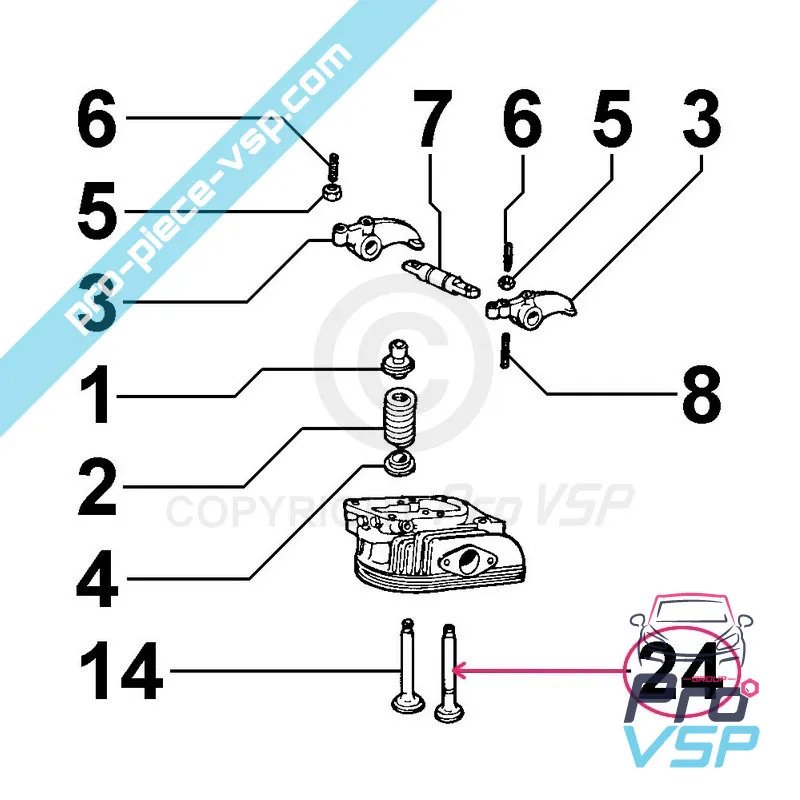 Soupape d'échappement pour moteur Lombardini 6LD325