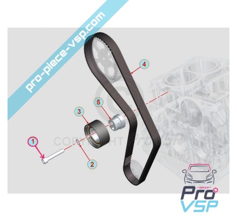 Tensioner roller fixing screw