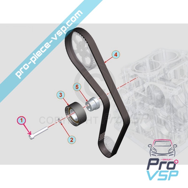 Tensioner roller fixing screw