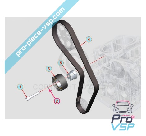 Tensioner roller fixing screw washer