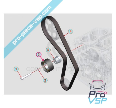 Rolo de tensor de distribuição do motor Lombardini DCI