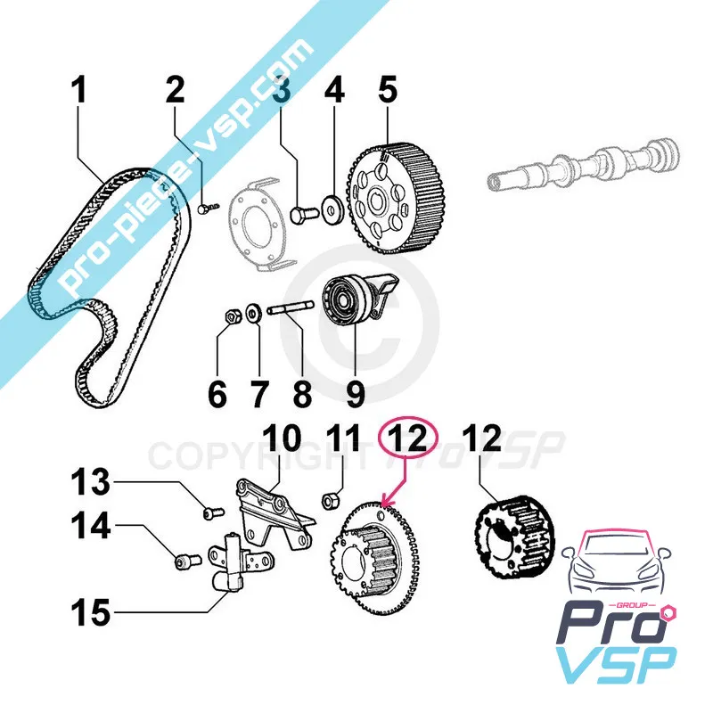 Polea del motor de origen para el motor. Lombardini Lgw 523MPI