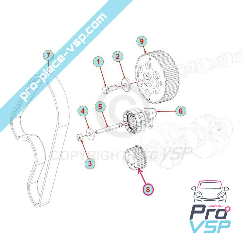 Pignon de vilebrequin pour moteur Lombardini Focs 502 523