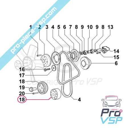 Puleggia albero a gomito per motore Lombardini Focs 502 523