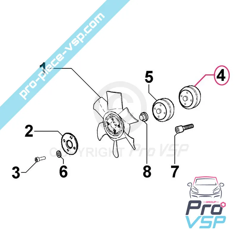 Spacer de ventilație elice pentru motor Lombardini Focs 502 523