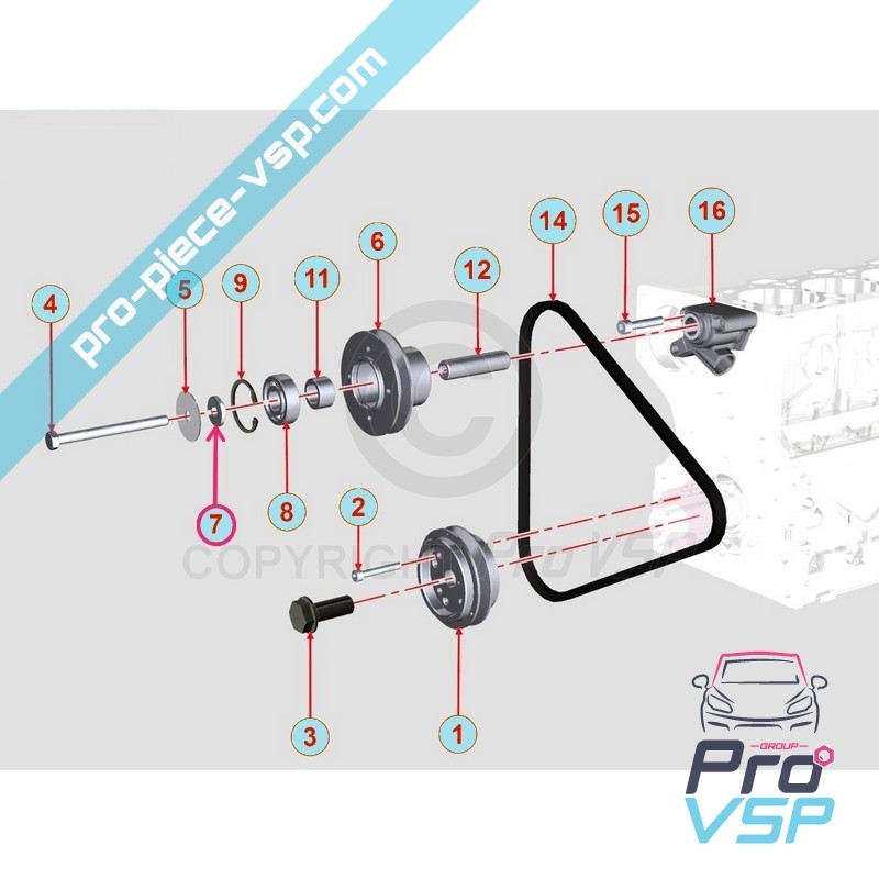 Supported pulley washer