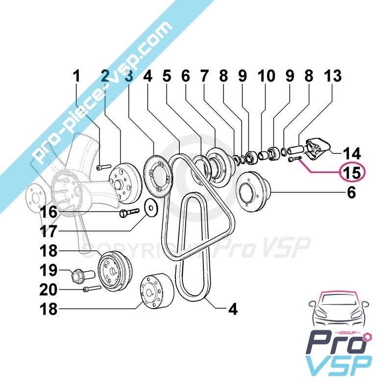 Ventilation pulley support screw