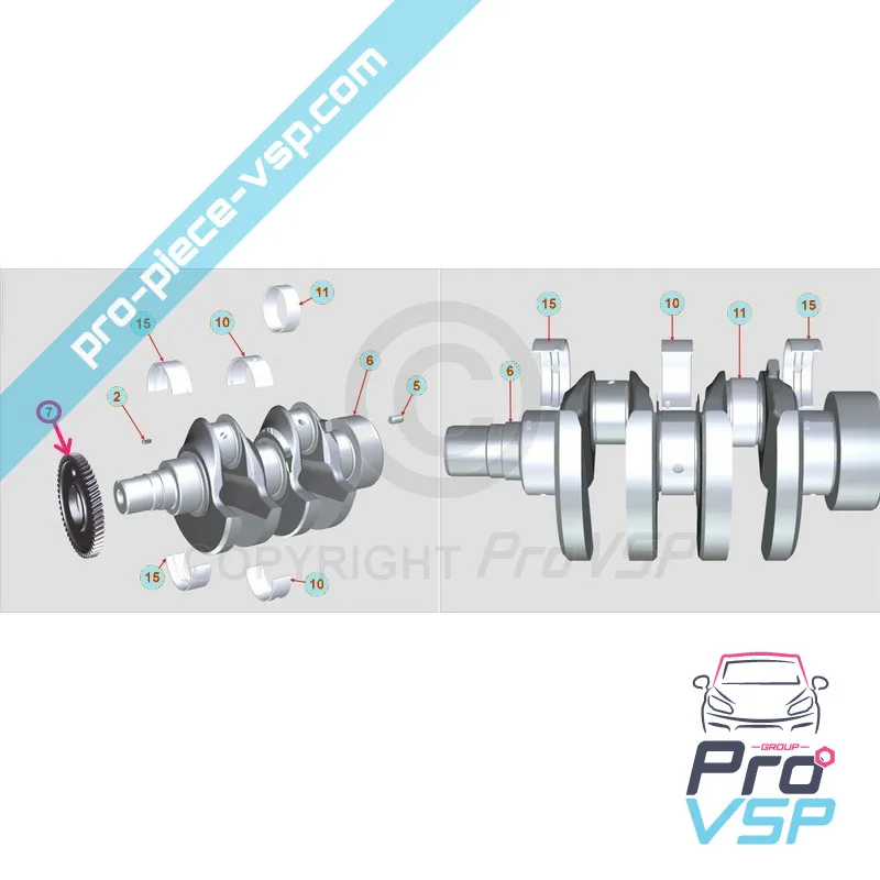 Pingon de motor crankshaft Lombardini DCI