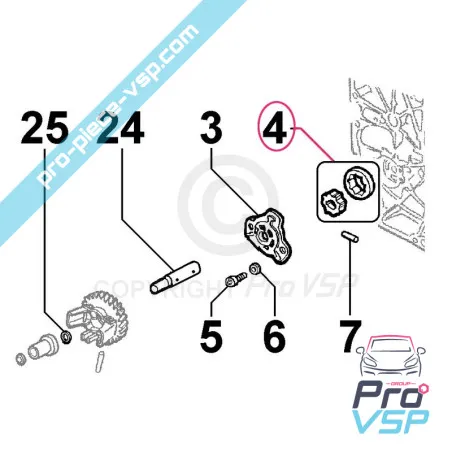Oil pump for motor Lombardini 15LD