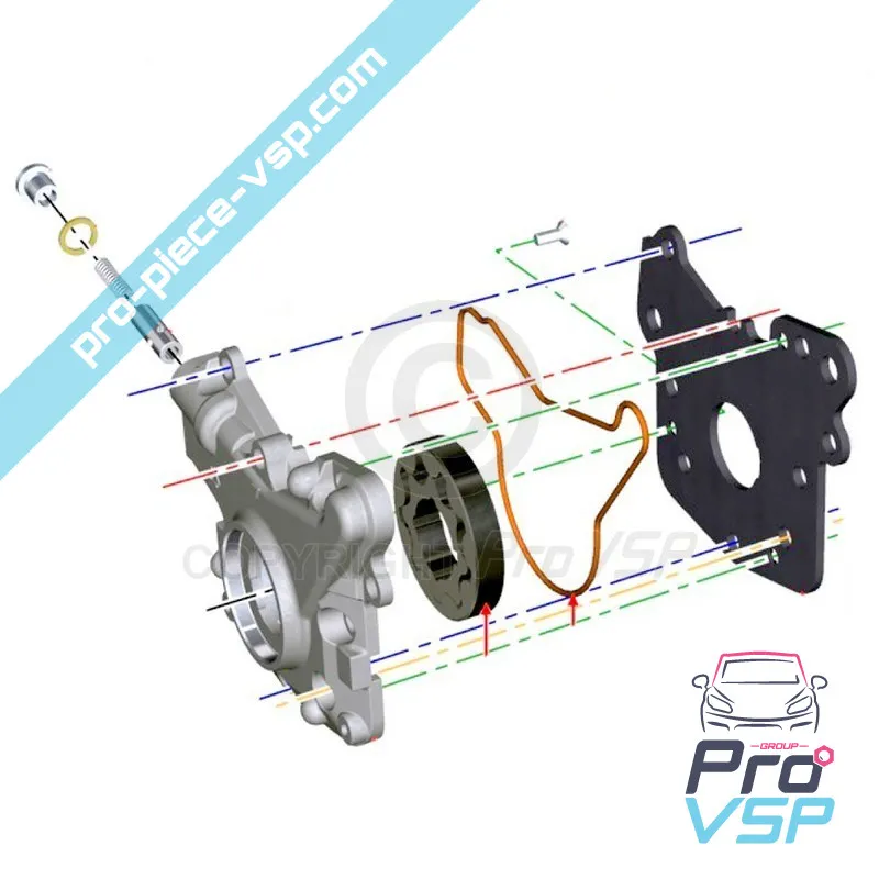 Oil pump for motor Lombardini petrol LGW523 MPI