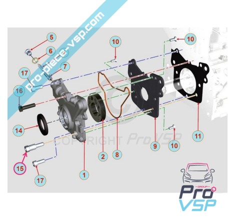 Oil pump fixing screw