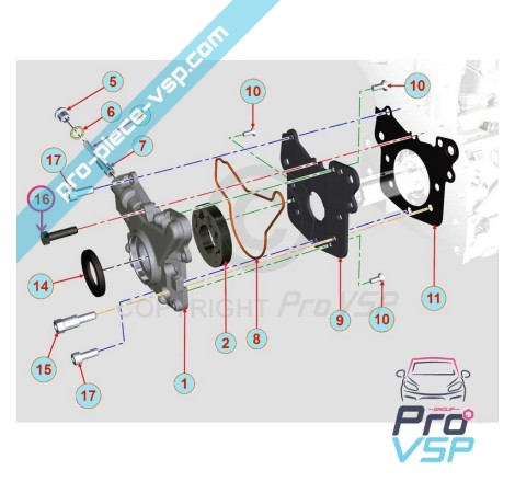 Oil pump fastening screw