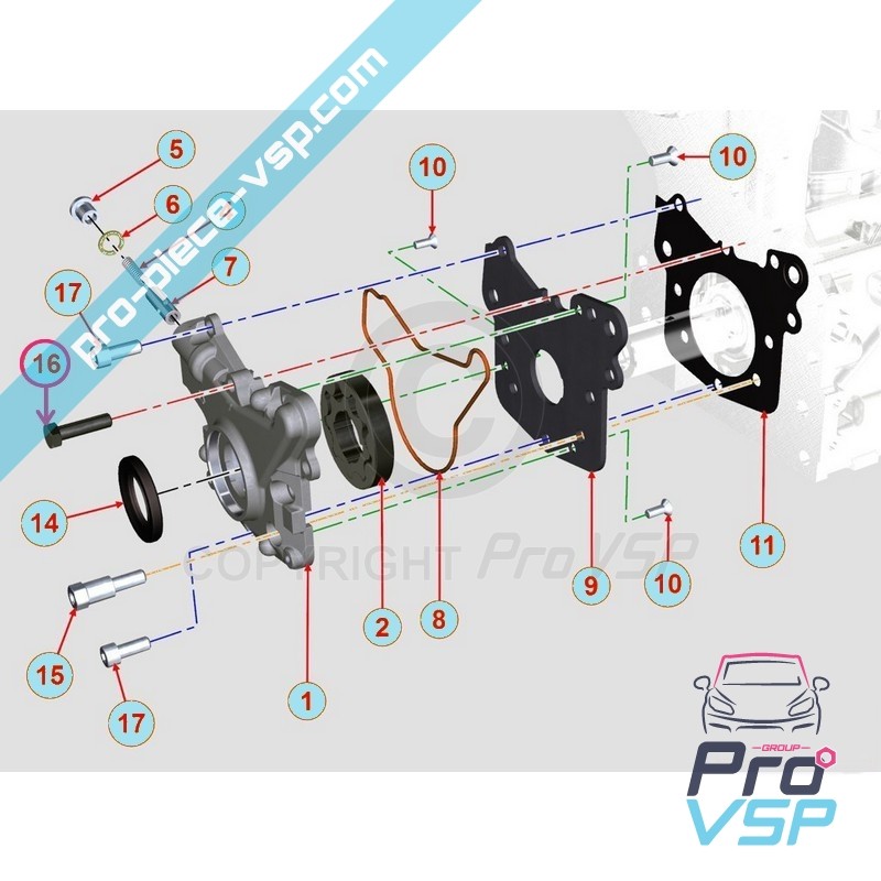 Oil pump fixing screw