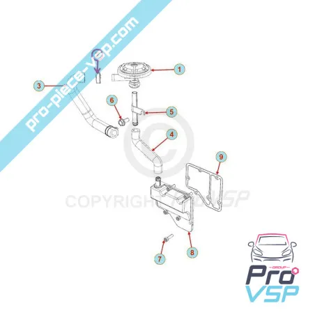 Collier de durite de reniflard pour moteur Lombardini Focs Progress 502